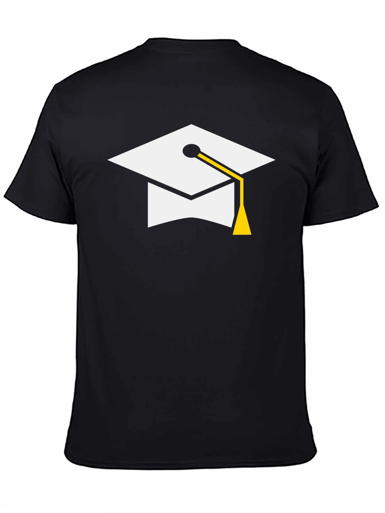 Graduation Cap Graphic Tee - Black
