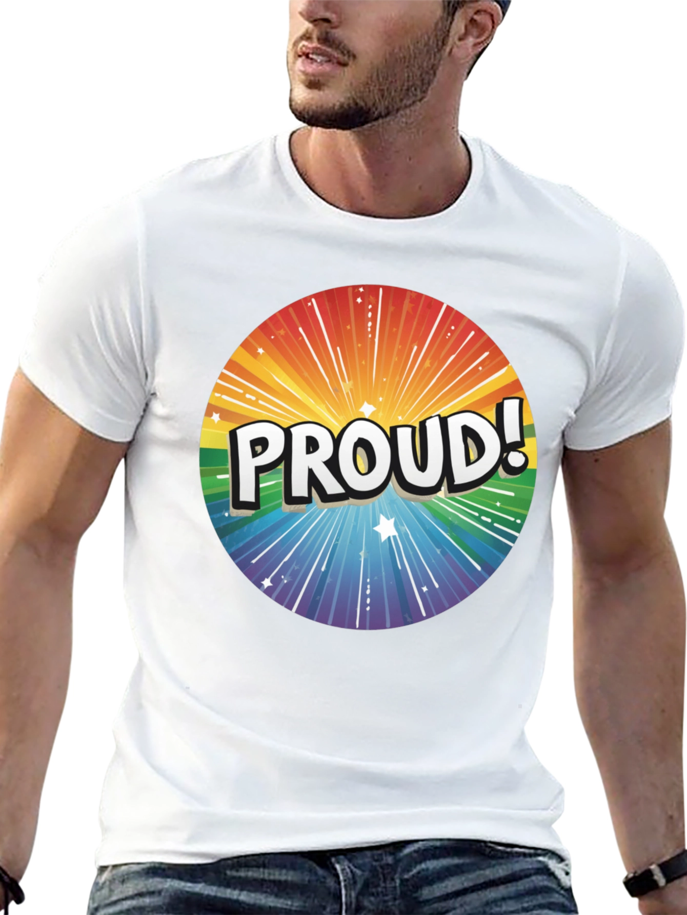 Proud Rainbow Graphic Tee - Pride Month Apparel