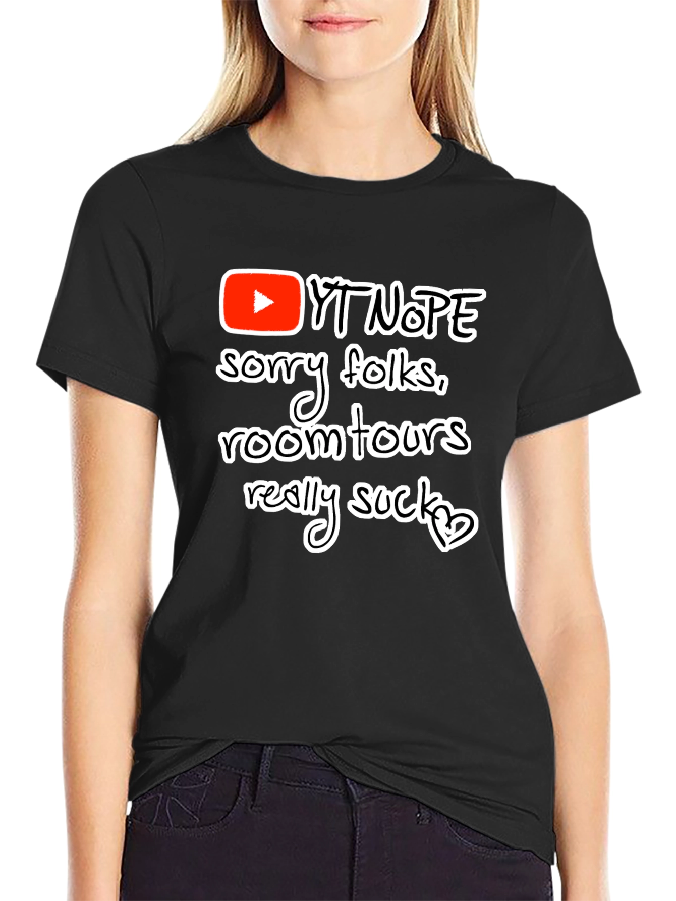 YT Nope Room Tours Suck T-Shirt - Black