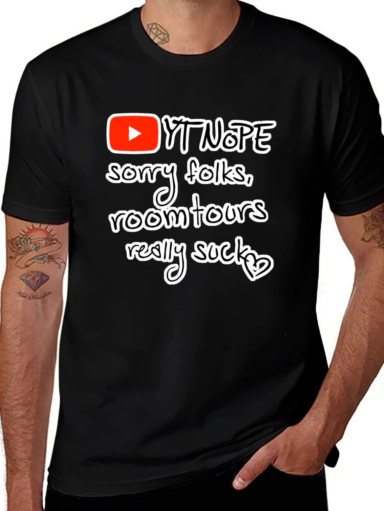 YT Nope Room Tours Suck T-Shirt - Black