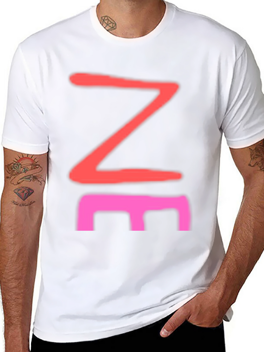 Abstract Graphic Tee - Black Cotton Blend
