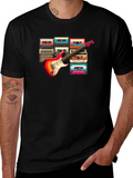 Retro Music T-Shirt - Guitar & Cassette Design