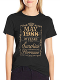 May 1988 30th Birthday Sunshine Hurricane T-Shirt