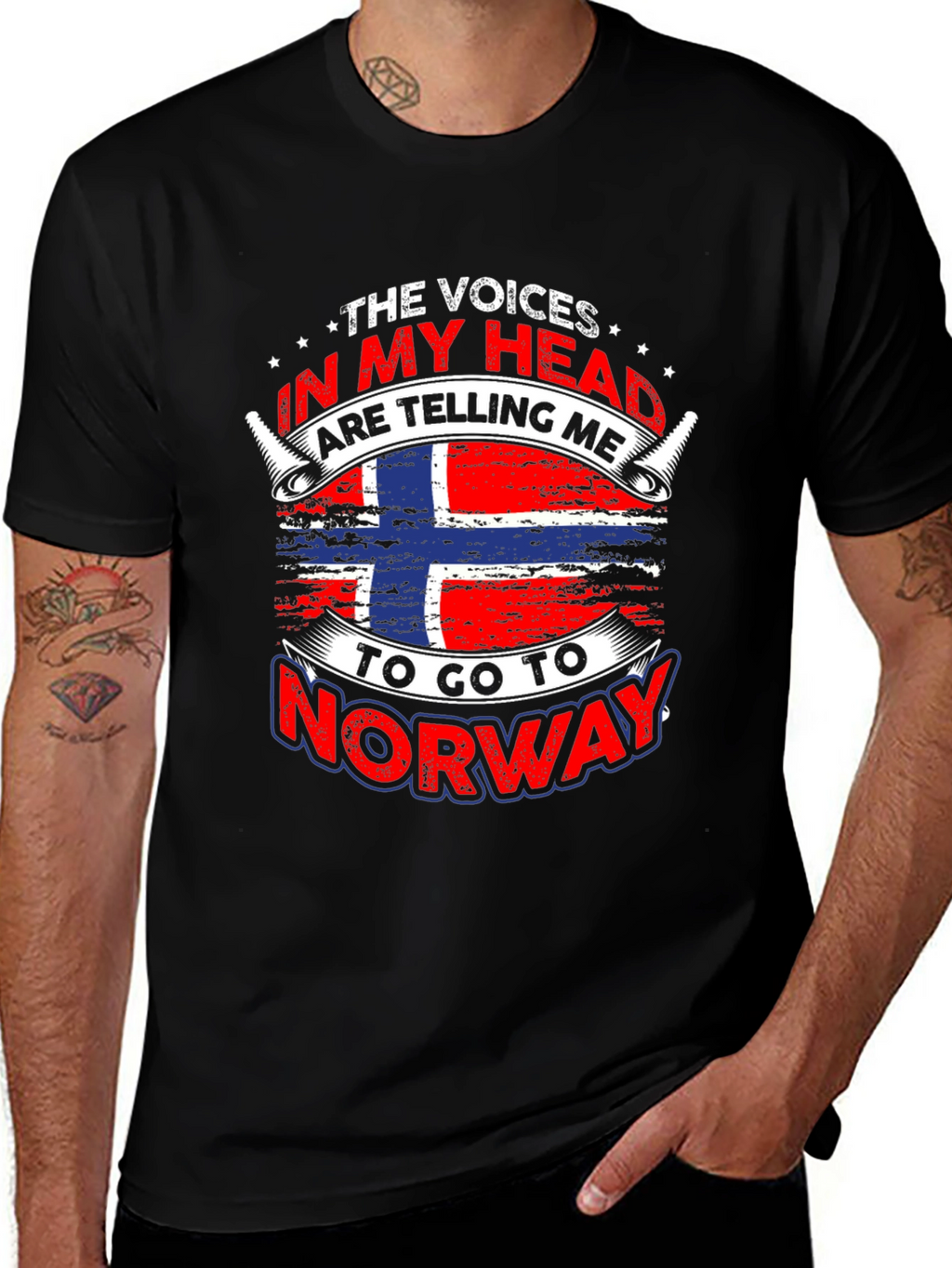 Norway Flag T-Shirt - Voices In My Head