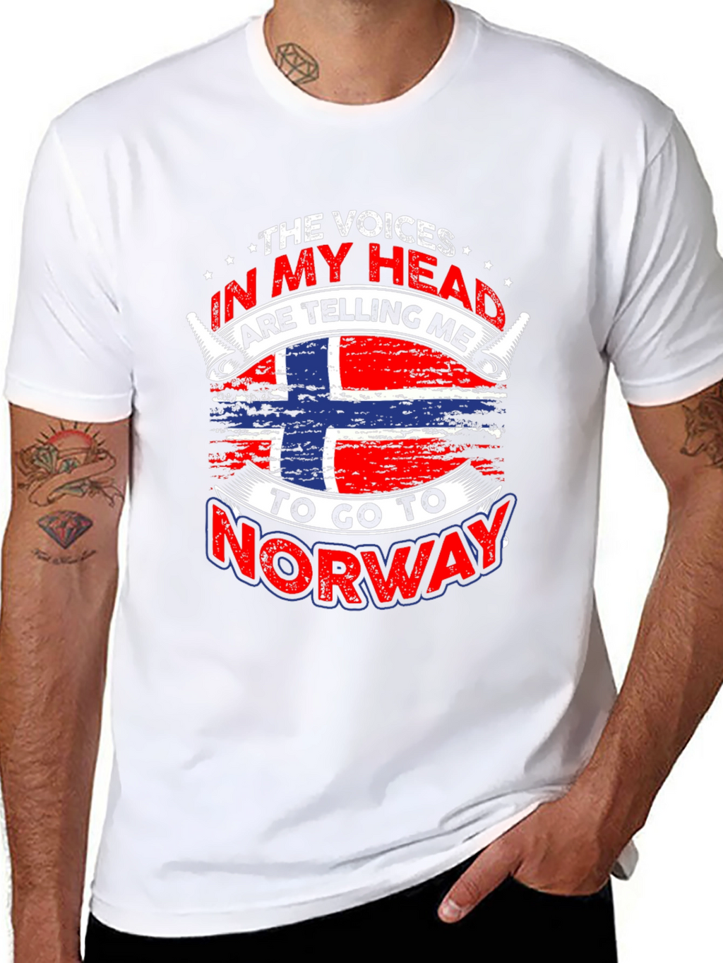Norway Flag T-Shirt - Voices In My Head