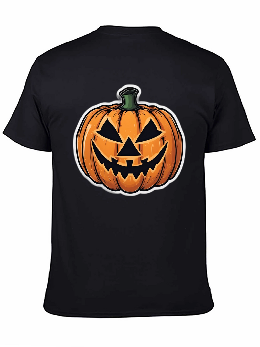 Halloween Pumpkin Face Black T-Shirt