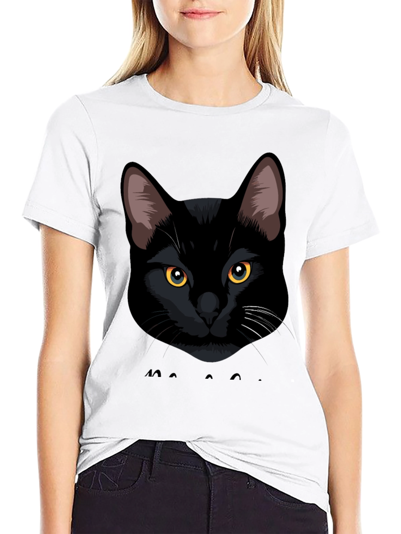 Black Cat Graphic Tee - Mens Casual T-Shirt