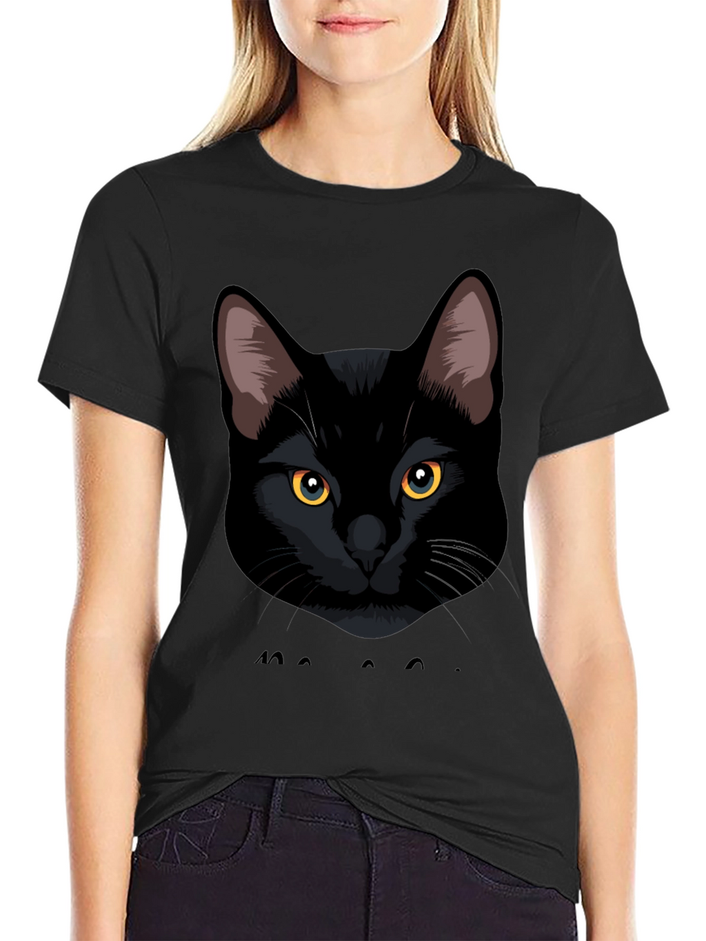 Black Cat Graphic Tee - Mens Casual T-Shirt