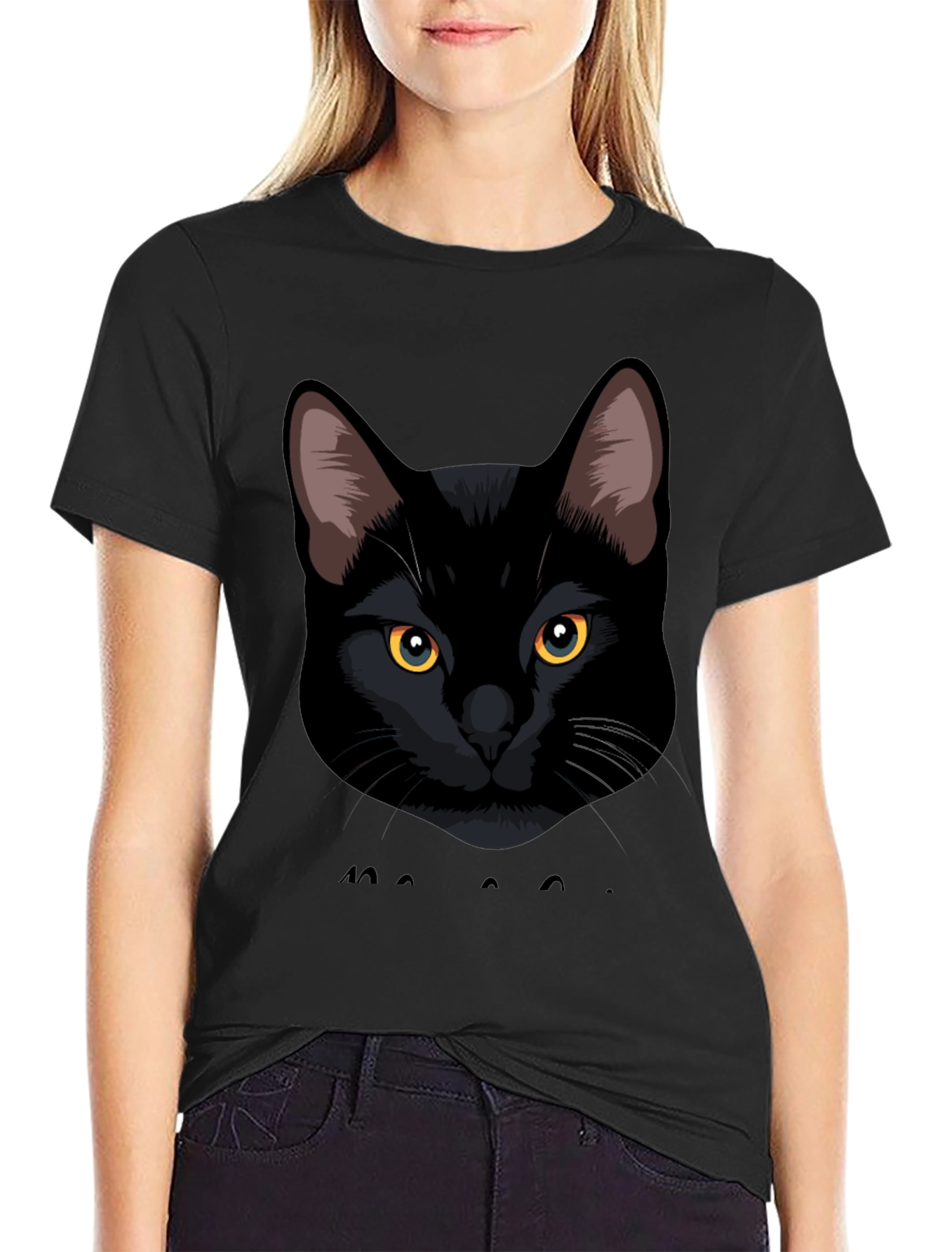 Black Cat Graphic Tee - Mens Casual T-Shirt