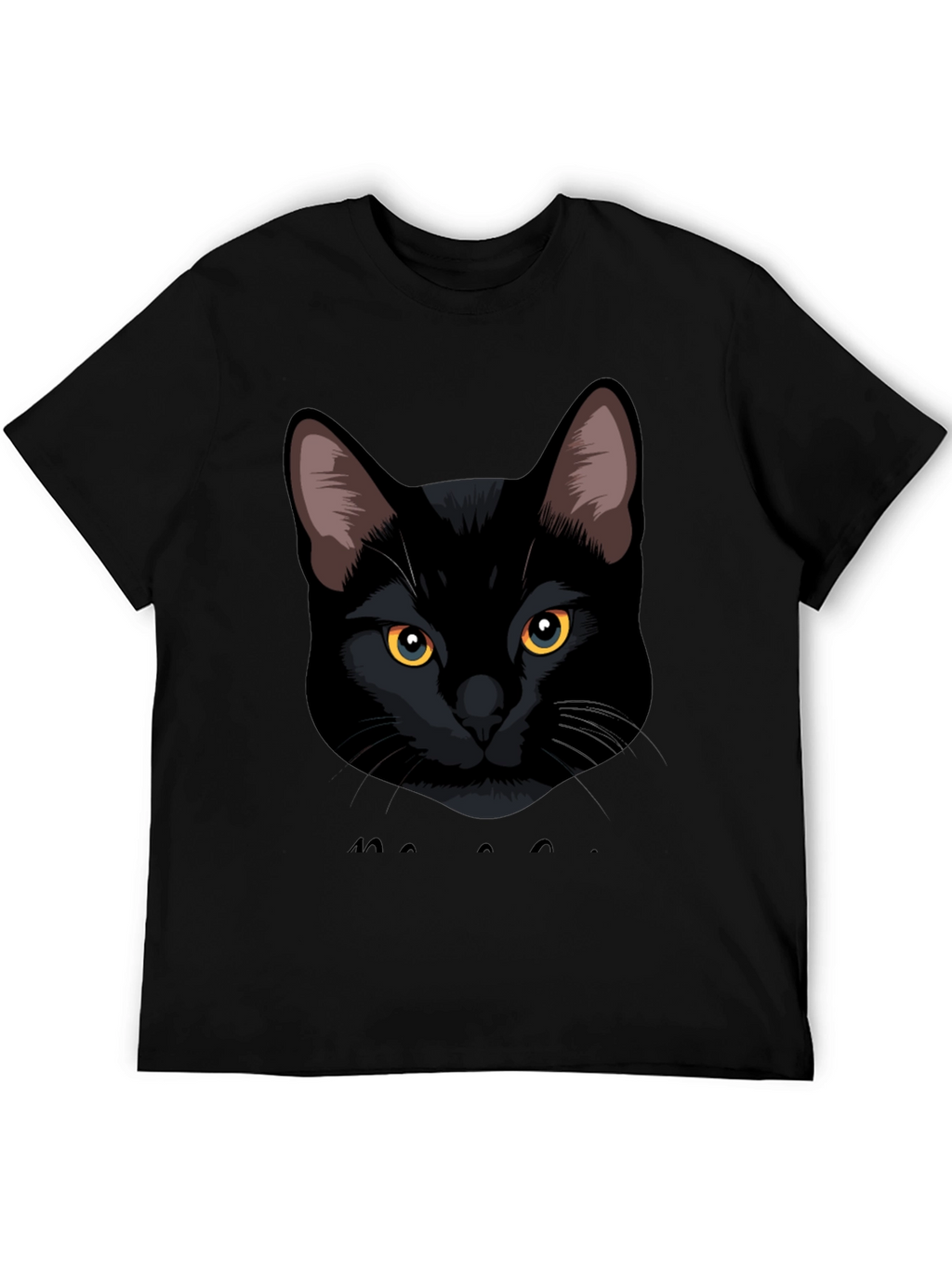 Black Cat Graphic Tee - Mens Casual T-Shirt
