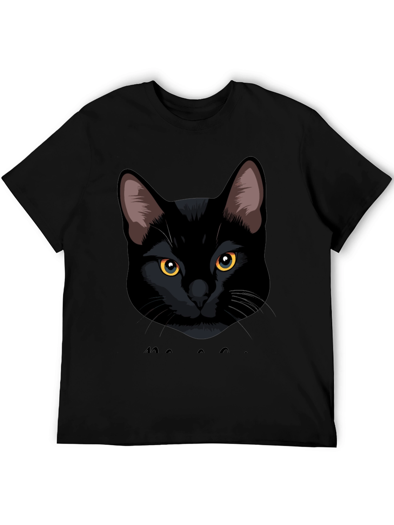 Black Cat Graphic Tee - Mens Casual T-Shirt