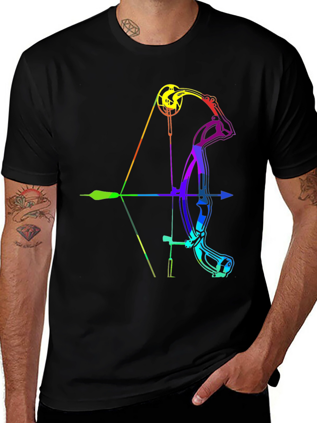 Rainbow Compound Bow Graphic T-Shirt
