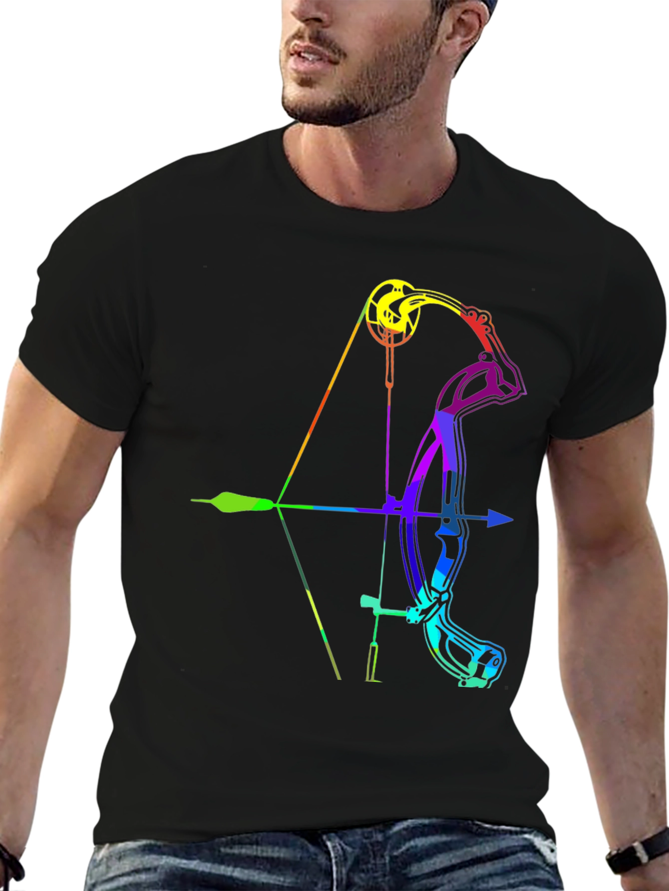 Rainbow Compound Bow Graphic T-Shirt