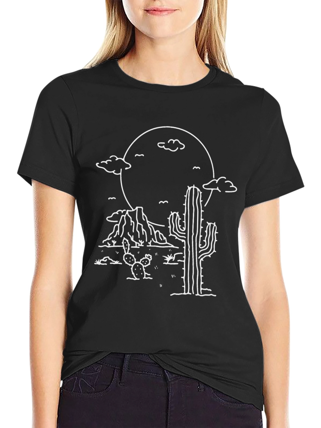 Desert Scene Graphic T-Shirt - Western Style
