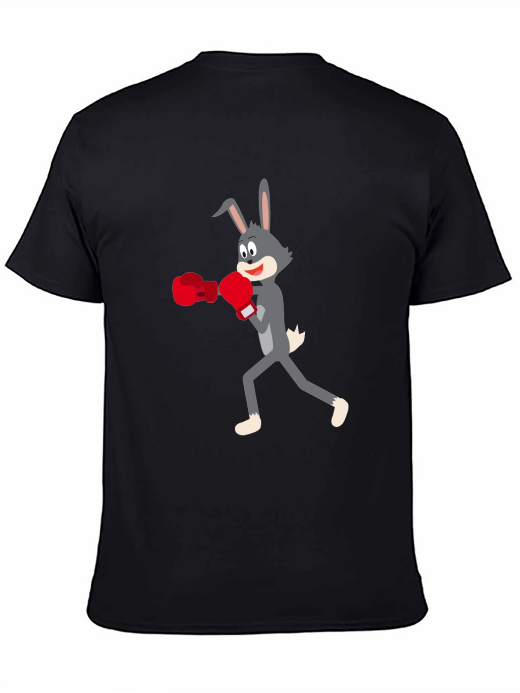Boxing Bunny Black Tee - Fun Graphic T-Shirt
