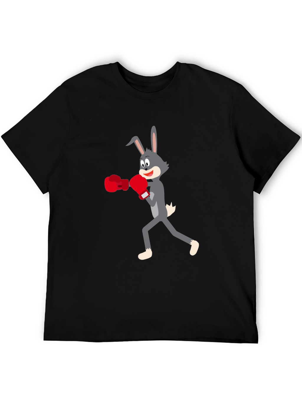 Boxing Bunny Black Tee - Fun Graphic T-Shirt