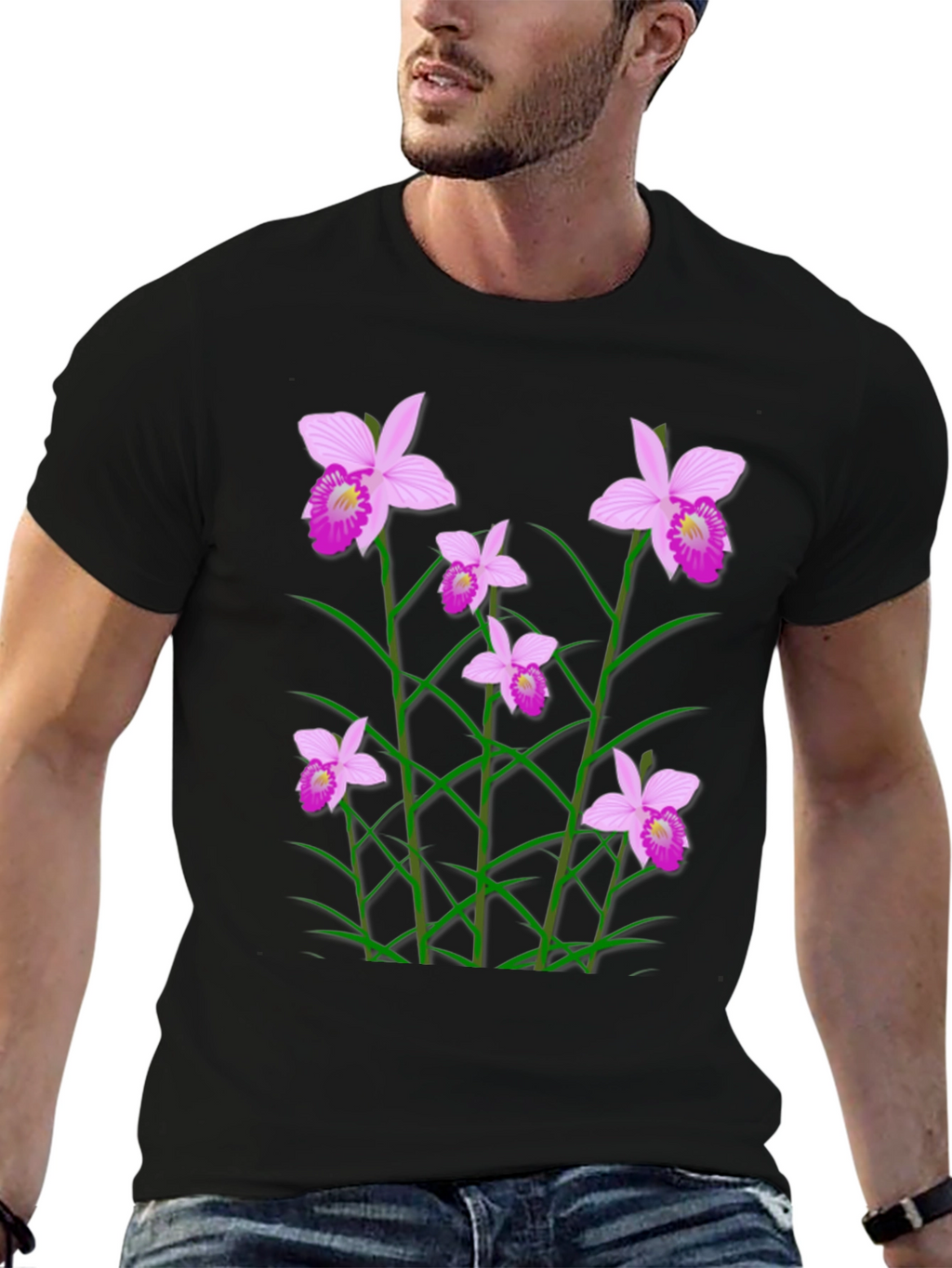 Floral Orchid Graphic Print T-Shirt