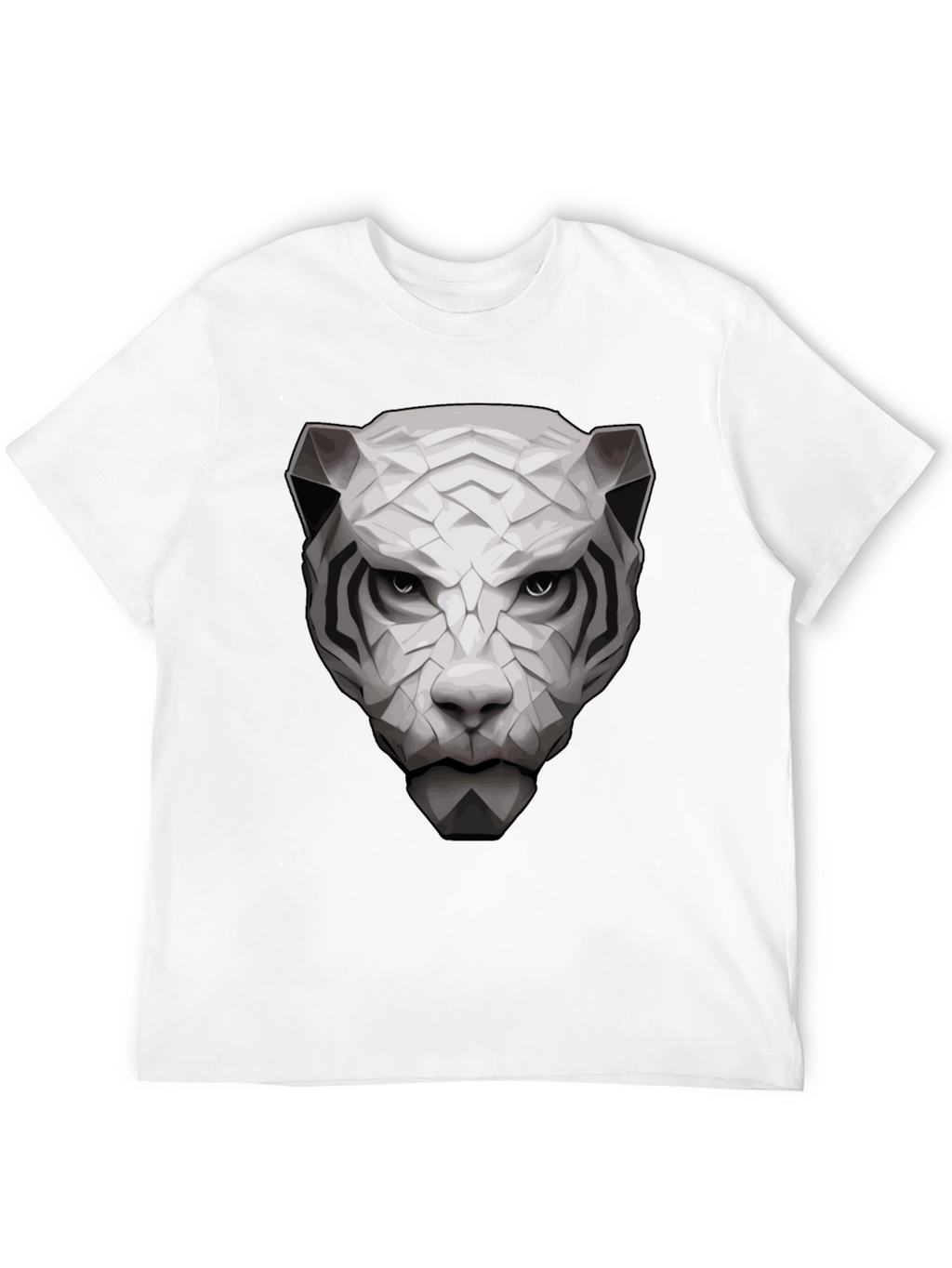 Geometric White Tiger Graphic Tee