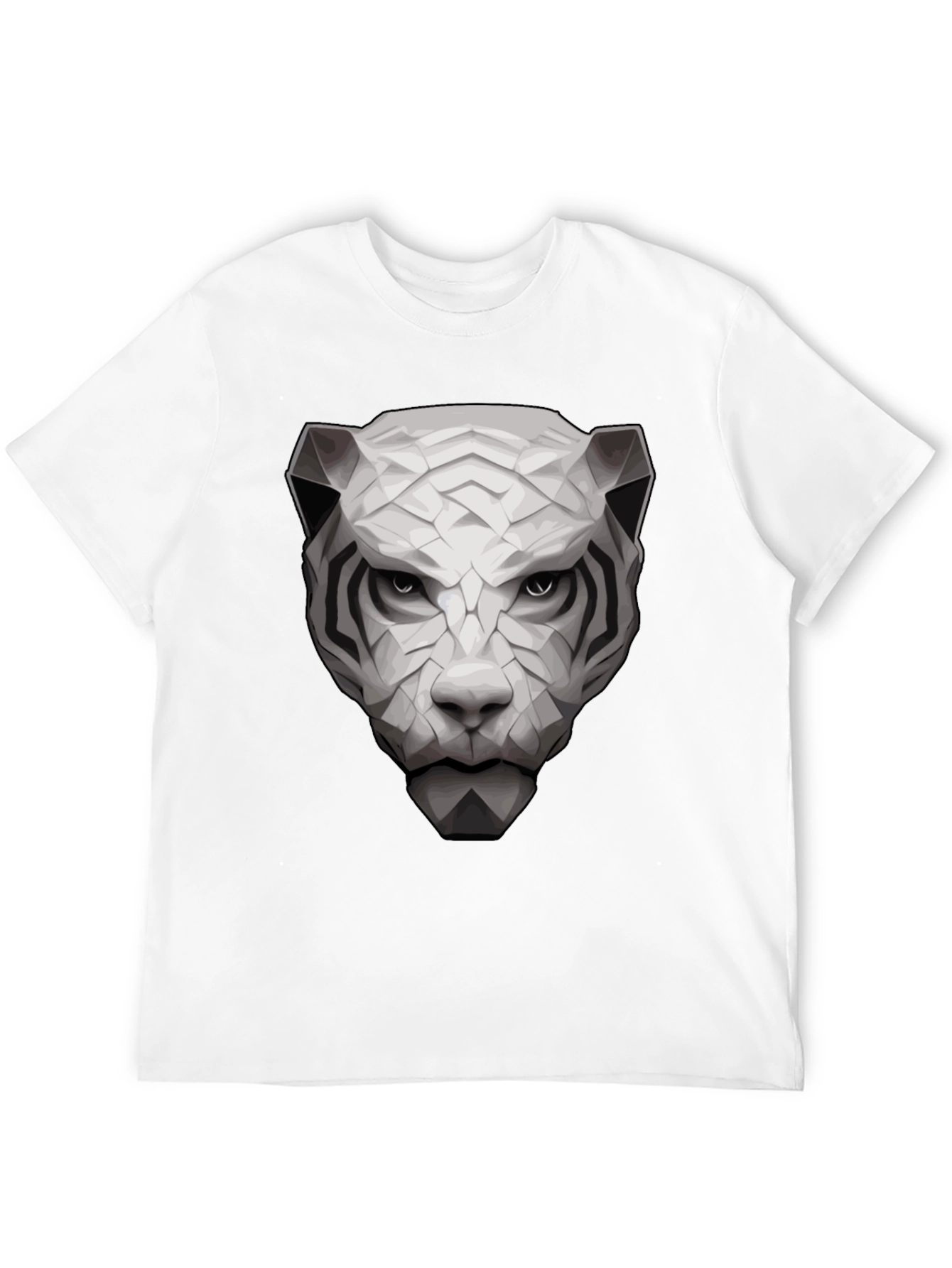 Geometric White Tiger Graphic Tee