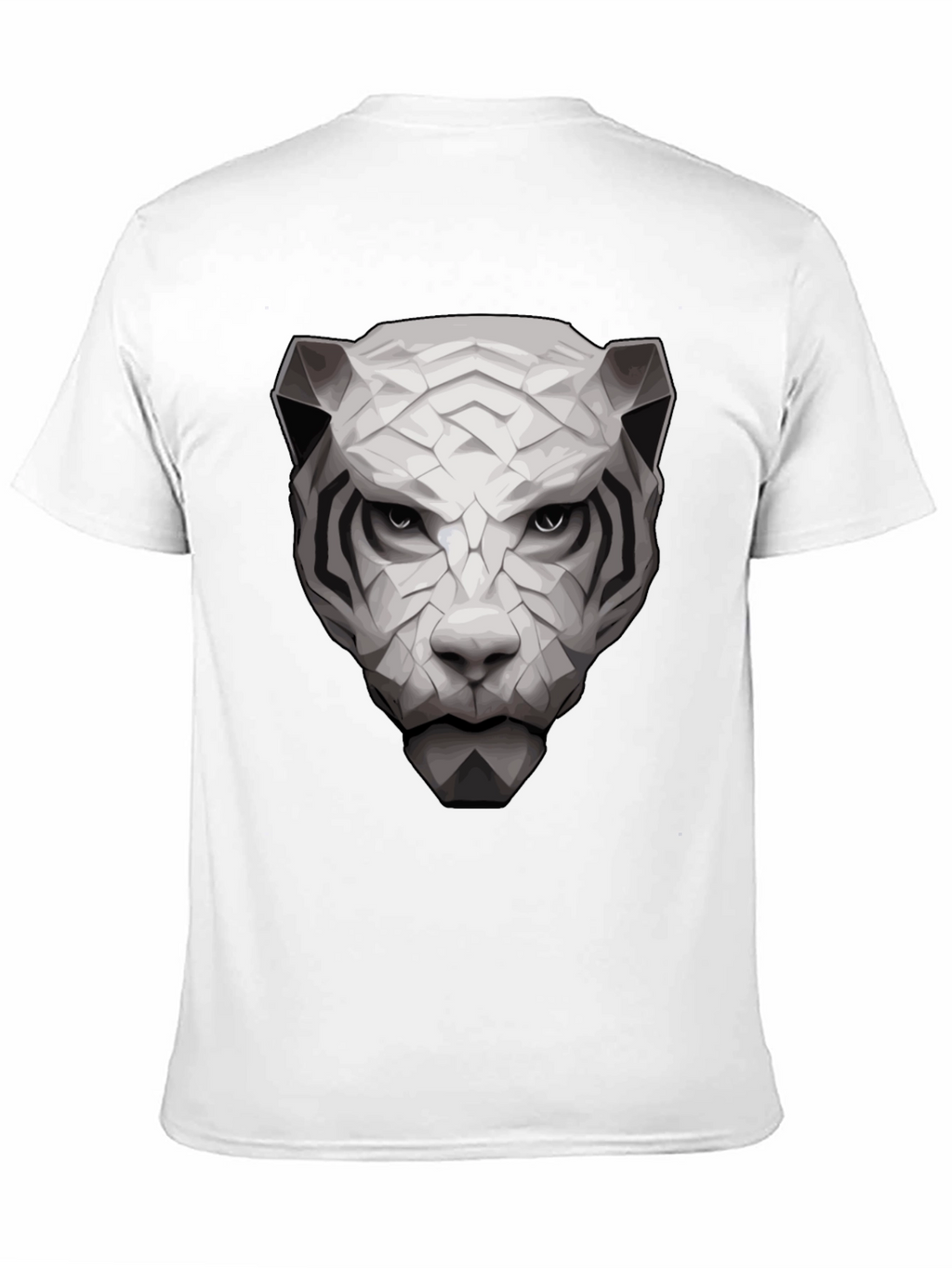 Geometric White Tiger Graphic Tee