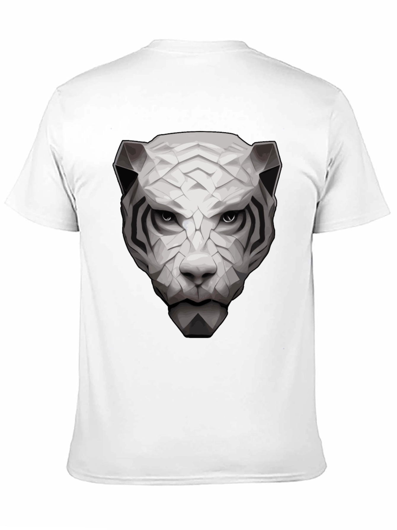 Geometric White Tiger Graphic Tee