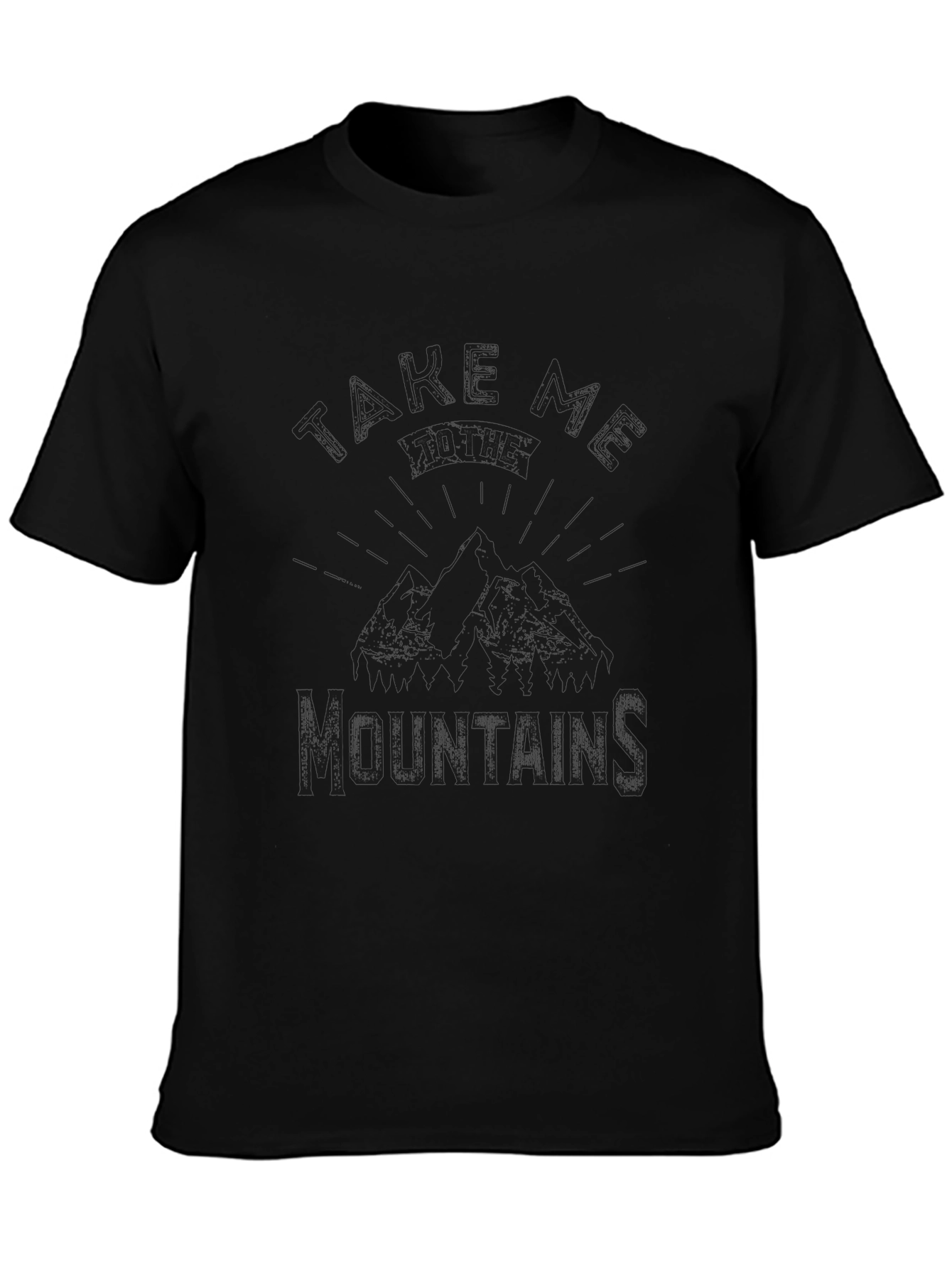 Take A Hike Mountains Black Graphic T-Shirt