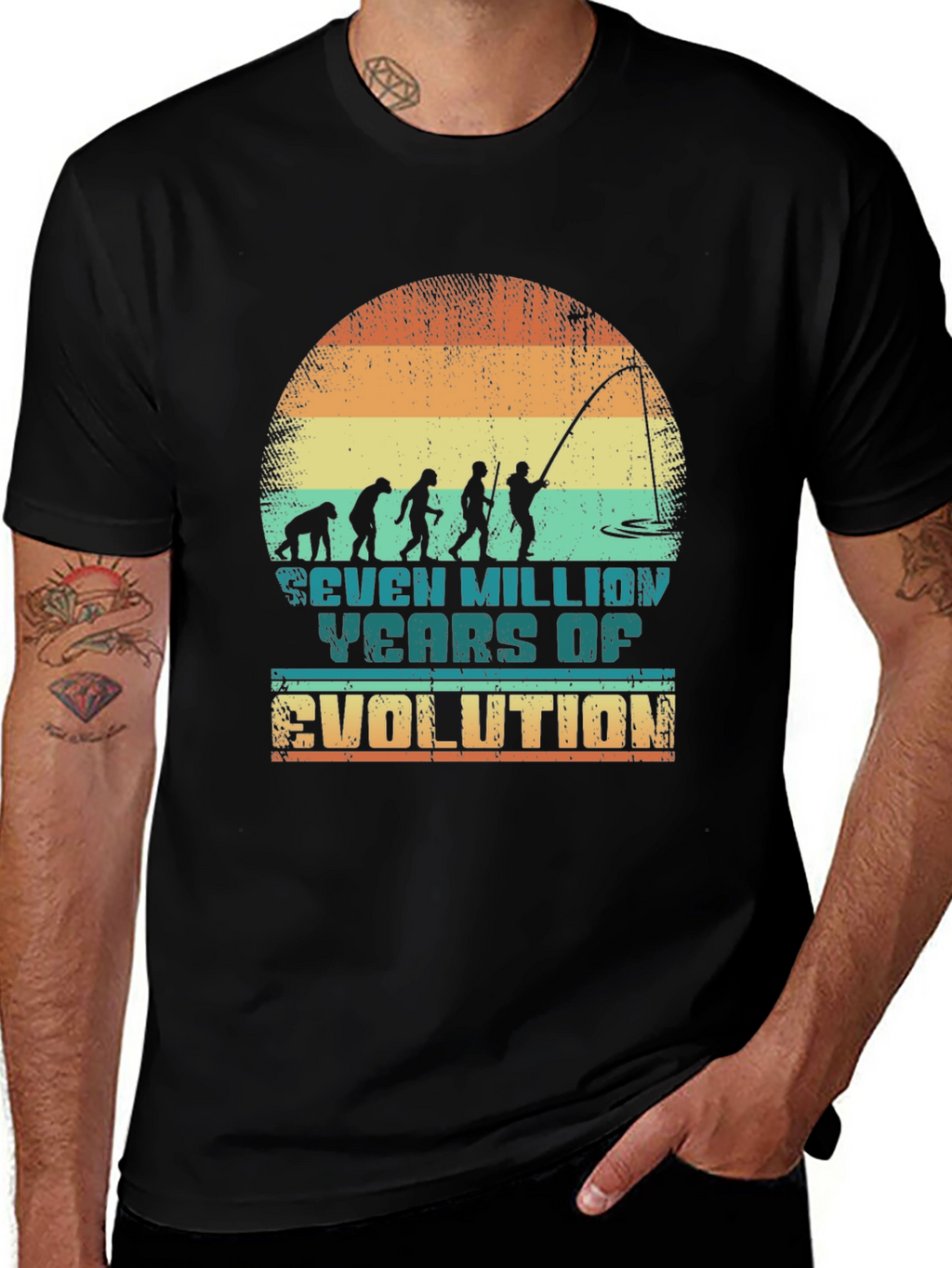 Evolution Fishing Graphic Tee