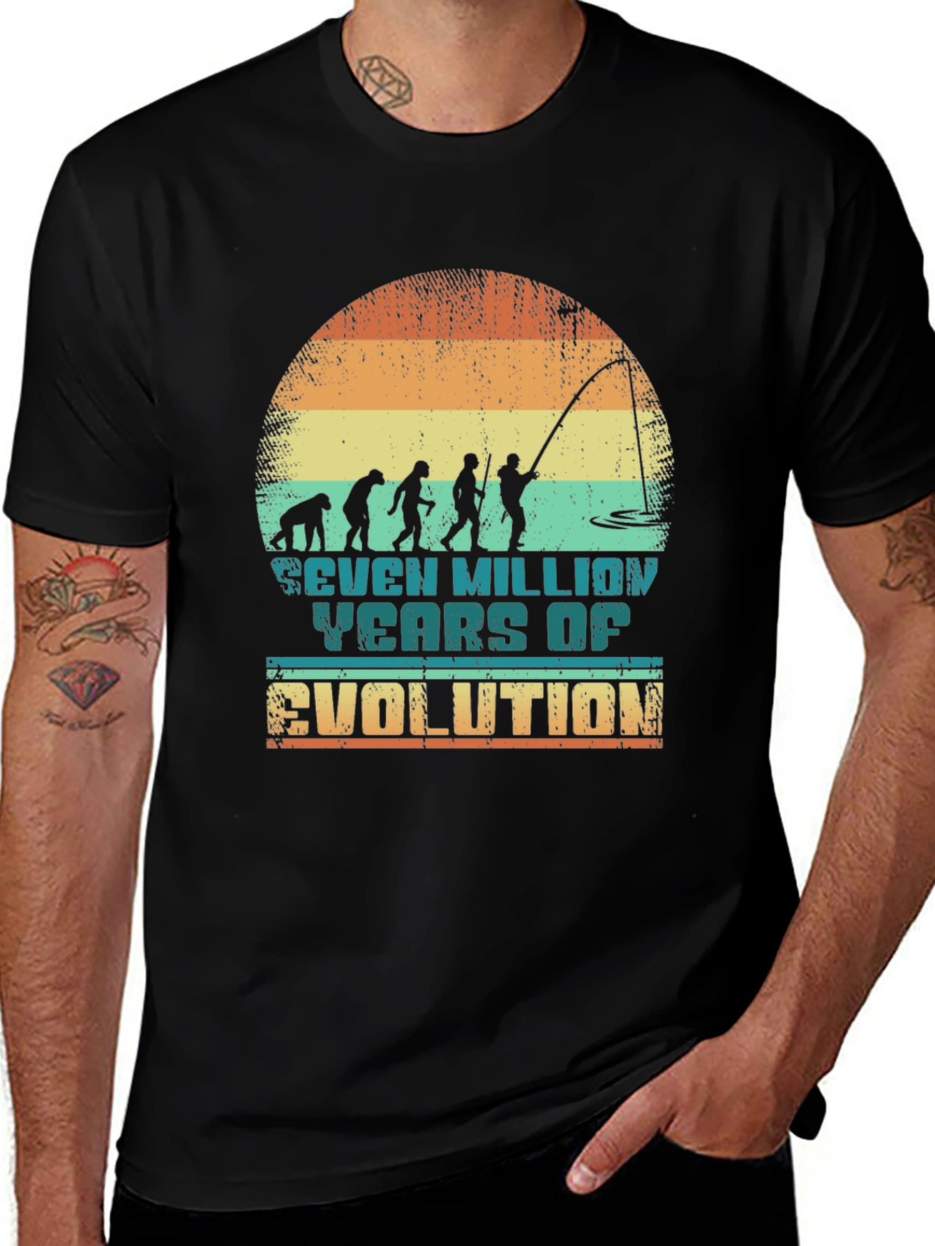 Evolution Fishing Graphic Tee