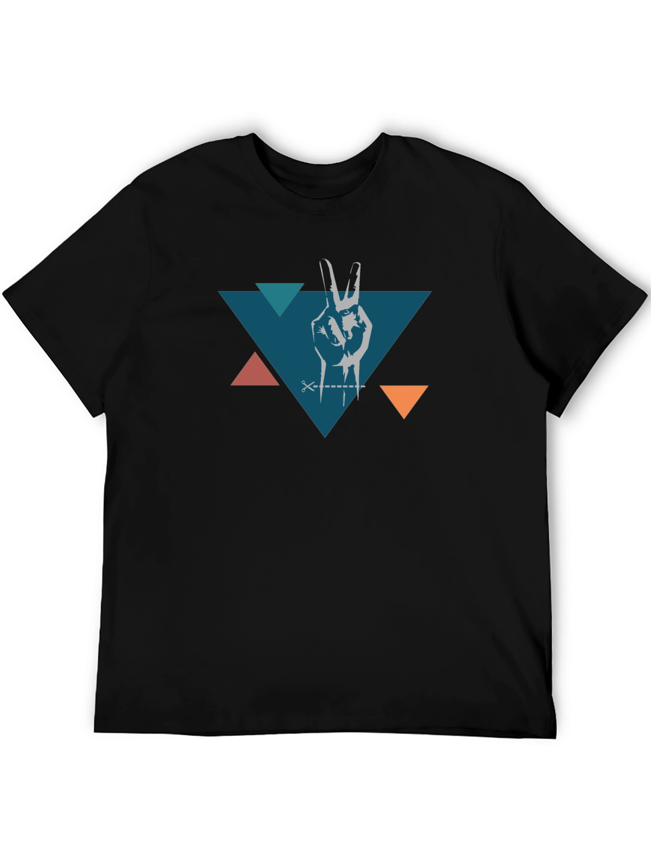 Peace Hand Triangle Black T-Shirt