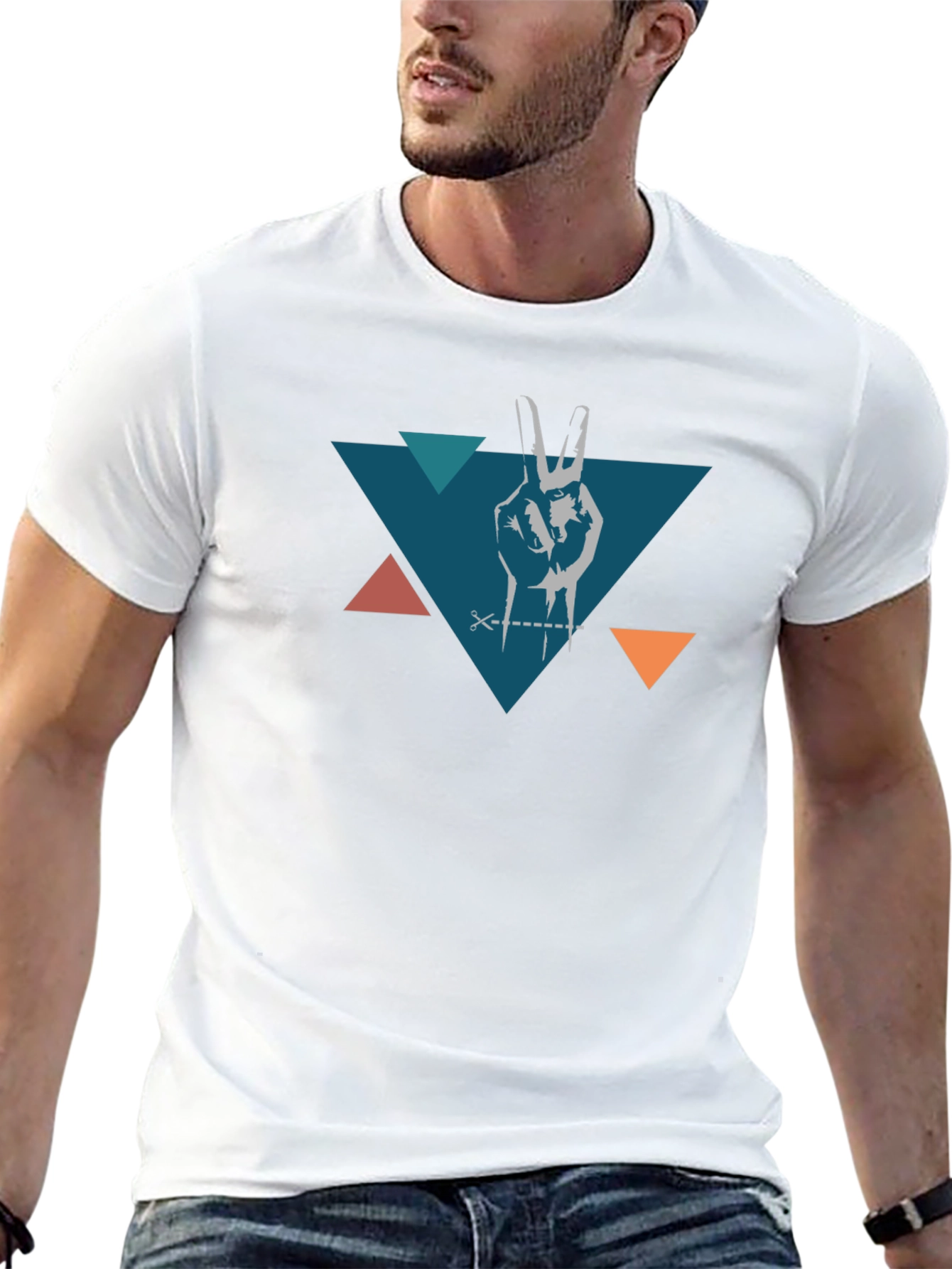 Peace Hand Triangle Black T-Shirt