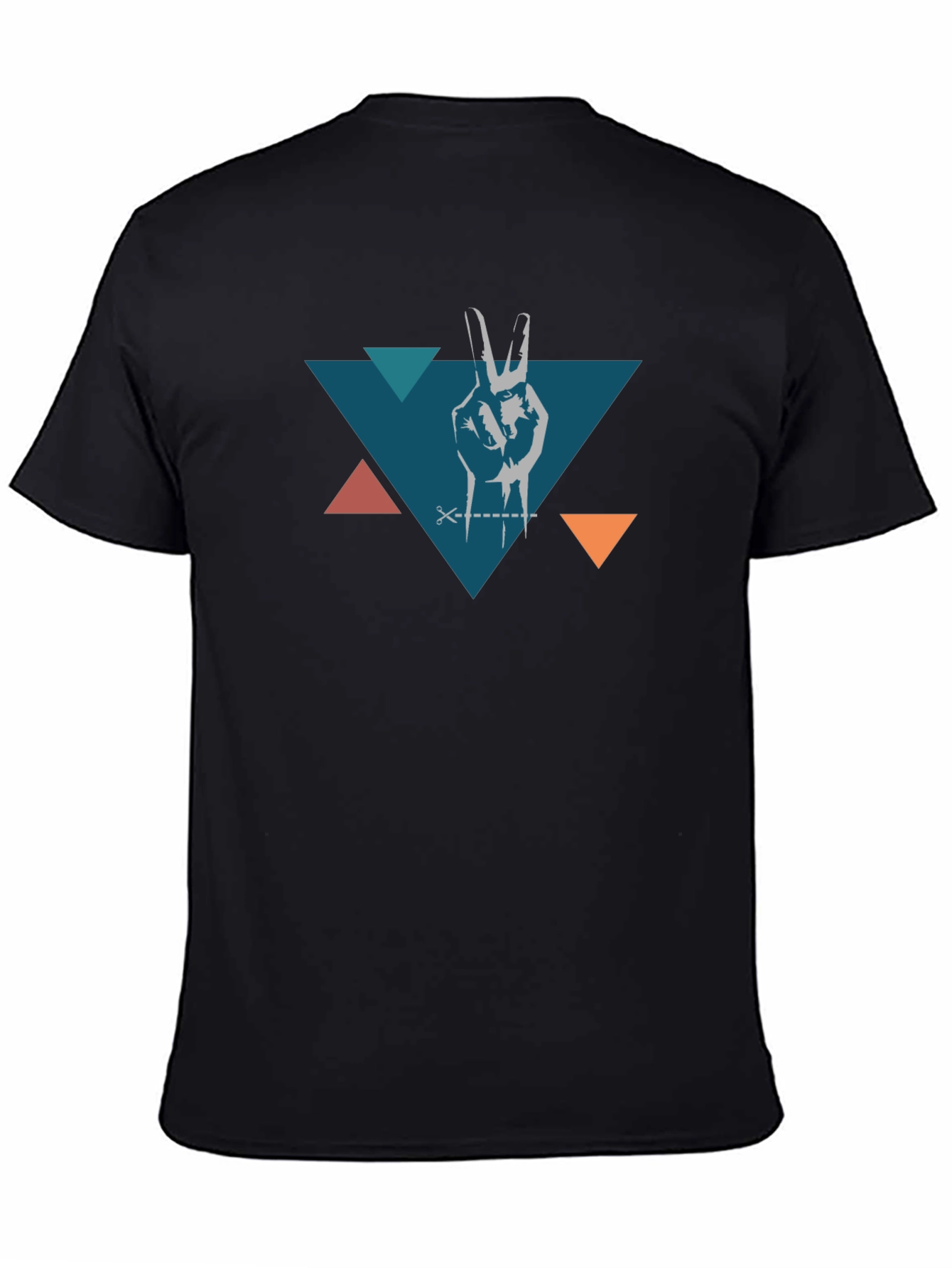 Peace Hand Triangle Black T-Shirt
