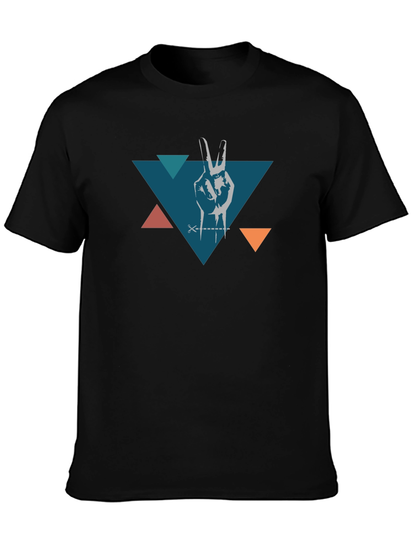 Peace Hand Triangle Black T-Shirt