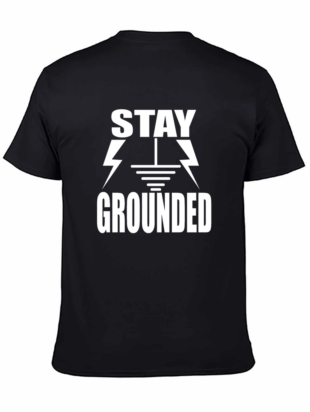 Stay Grounded Graphic Tee - Black Cotton T-Shirt
