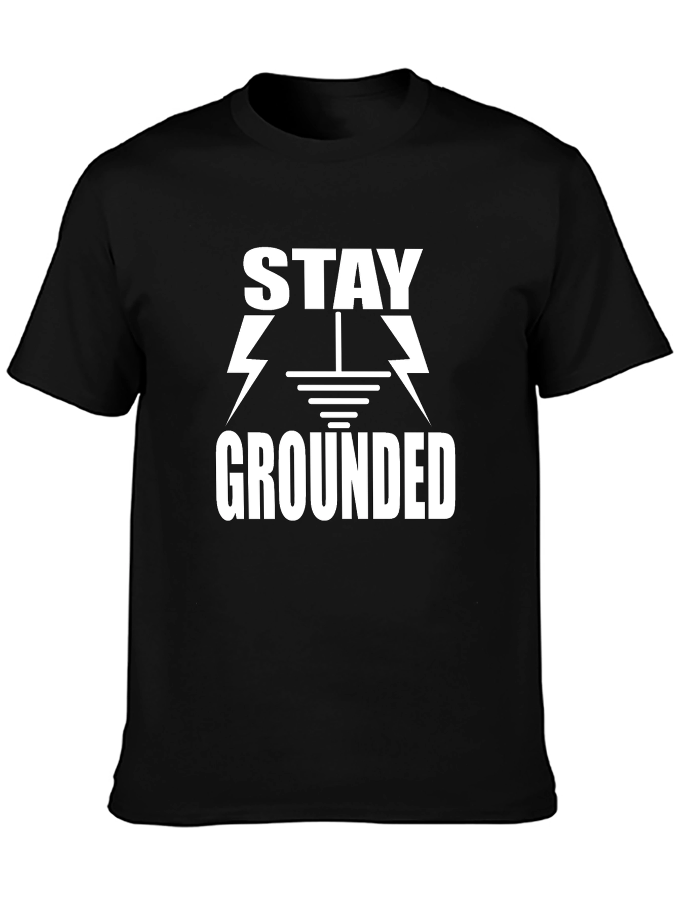 Stay Grounded Graphic Tee - Black Cotton T-Shirt