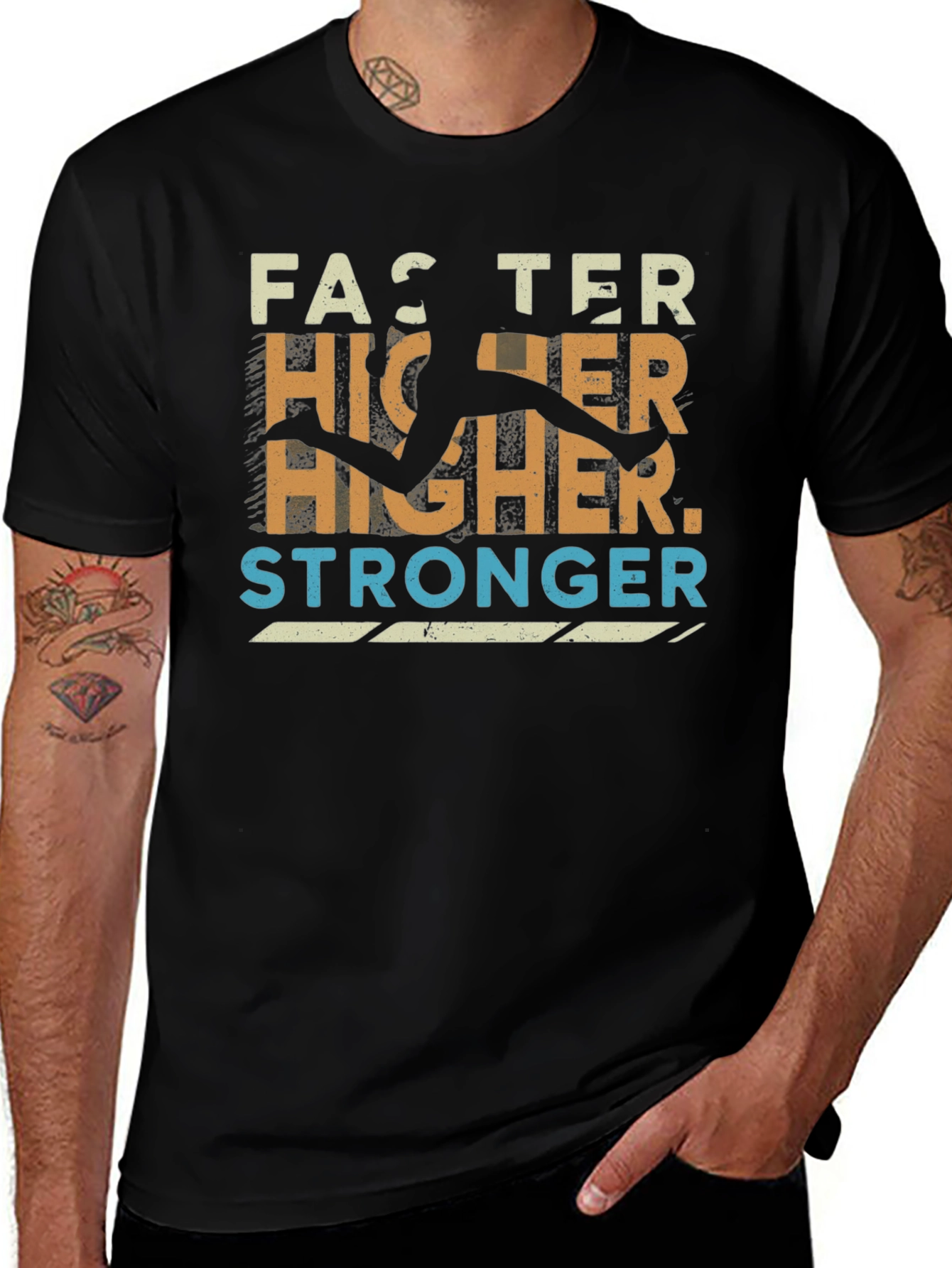 Faster Higher Stronger Graphic Tee - Athletic Inspired Design