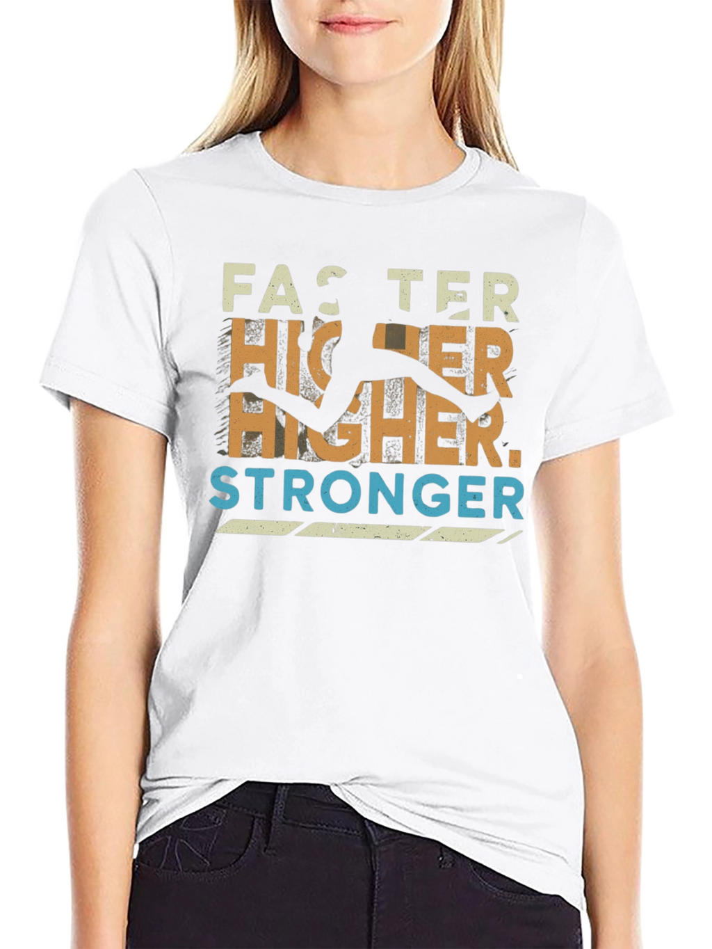 Faster Higher Stronger Graphic Tee - Athletic Inspired Design