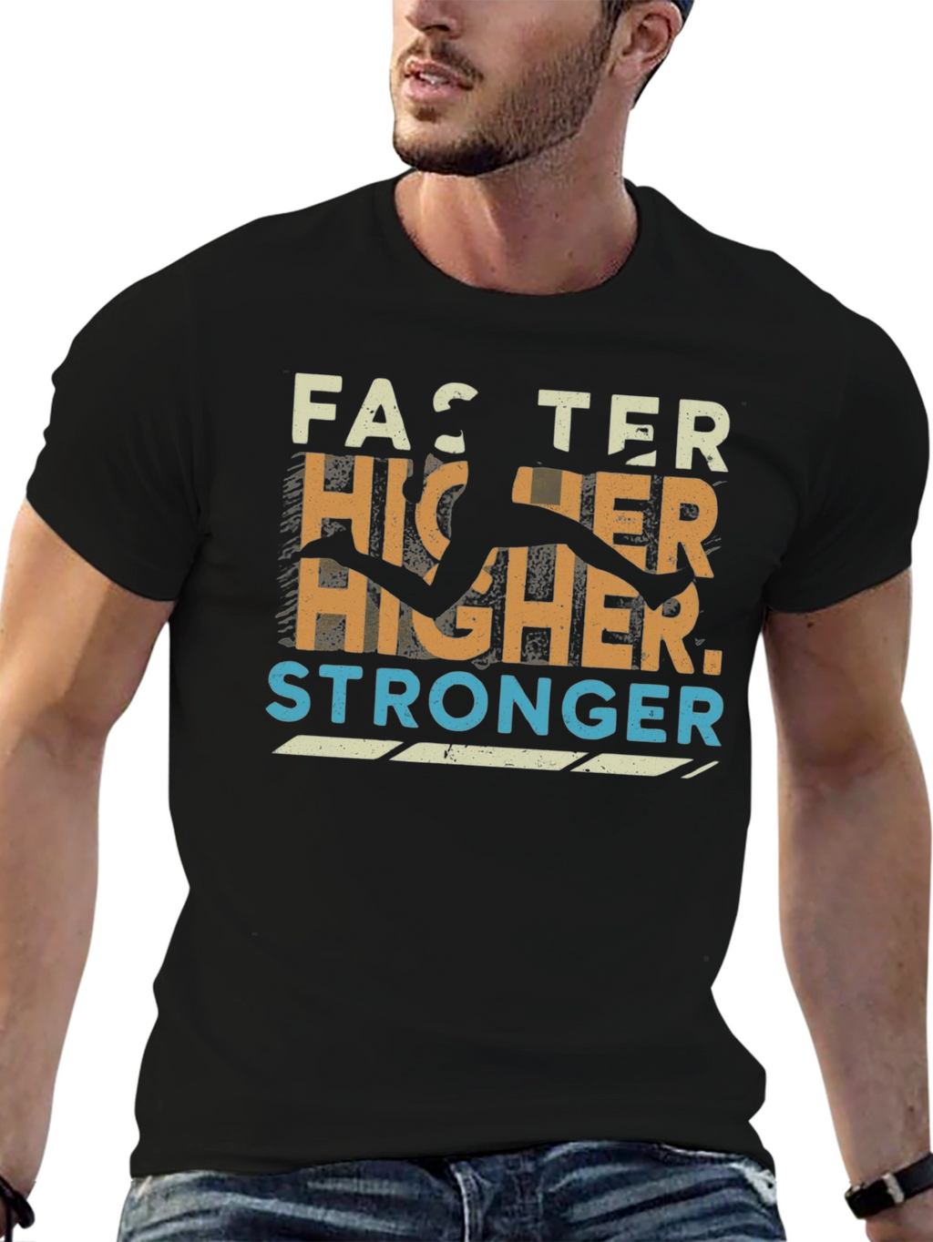 Faster Higher Stronger Graphic Tee - Athletic Inspired Design