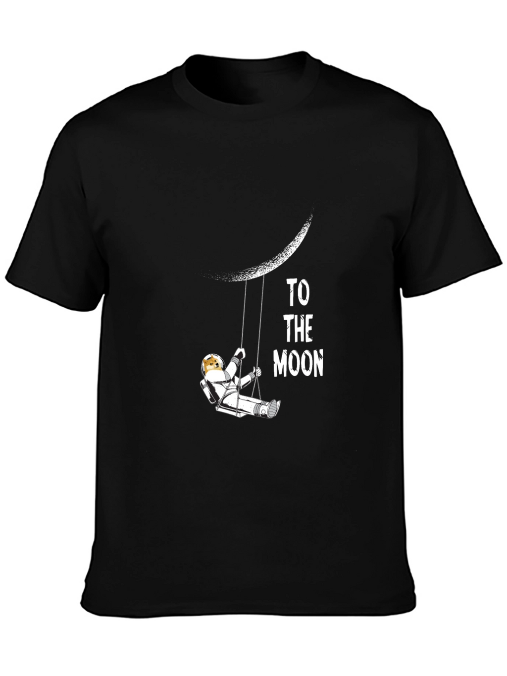 To The Moon Graphic Tee - Black Cotton T-Shirt