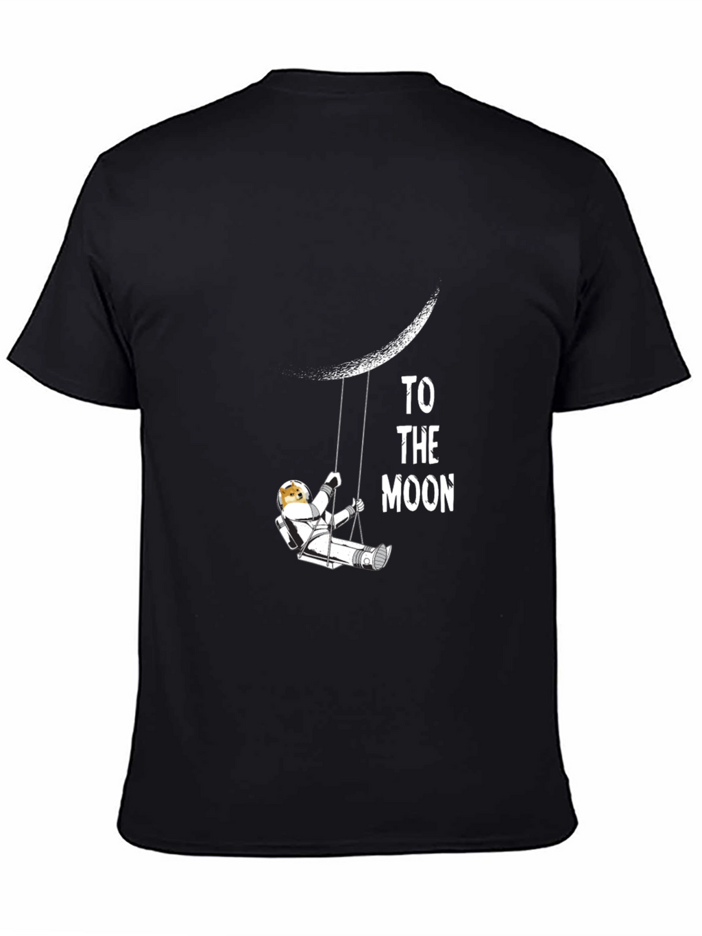 To The Moon Graphic Tee - Black Cotton T-Shirt