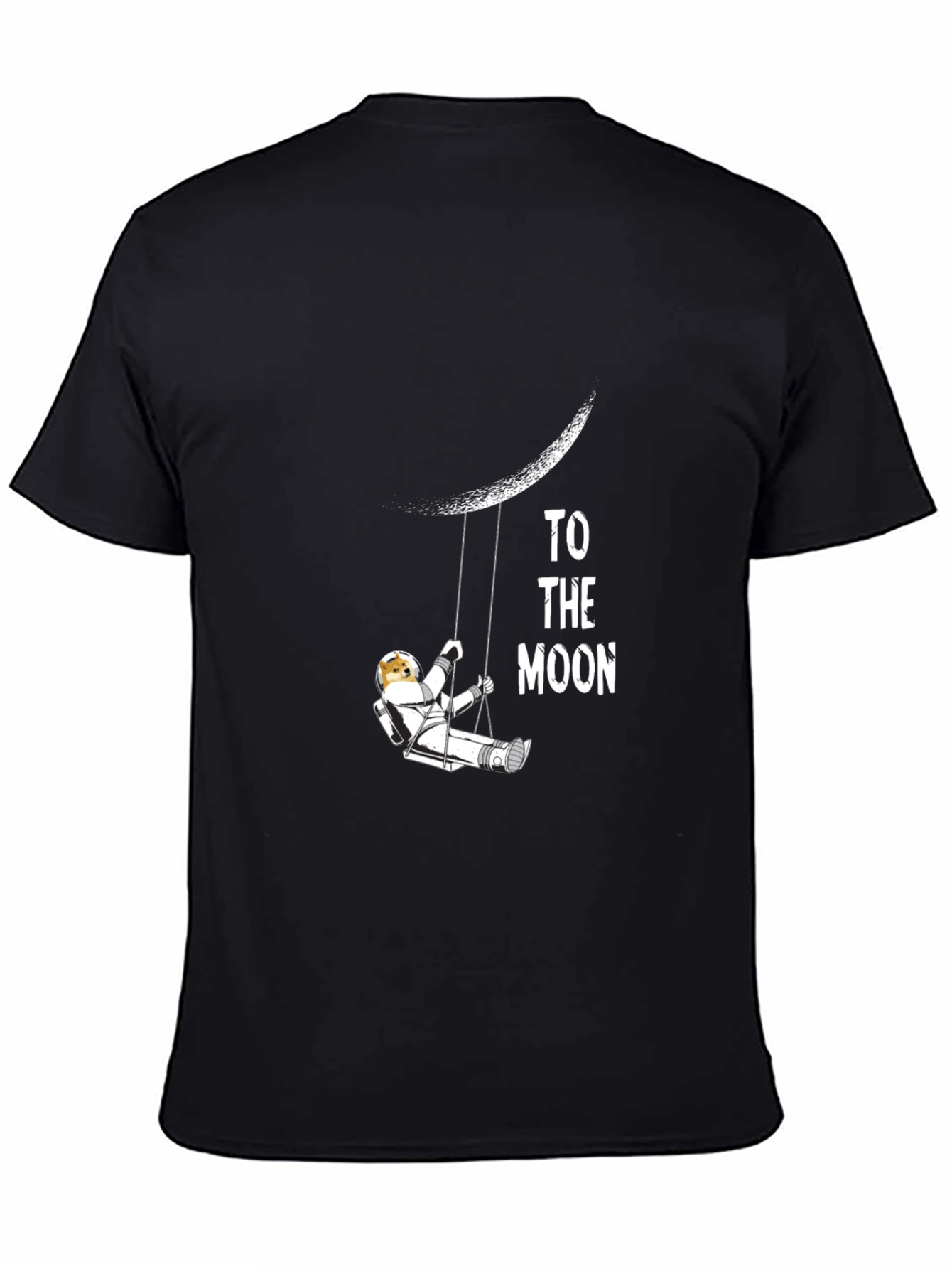 To The Moon Graphic Tee - Black Cotton T-Shirt