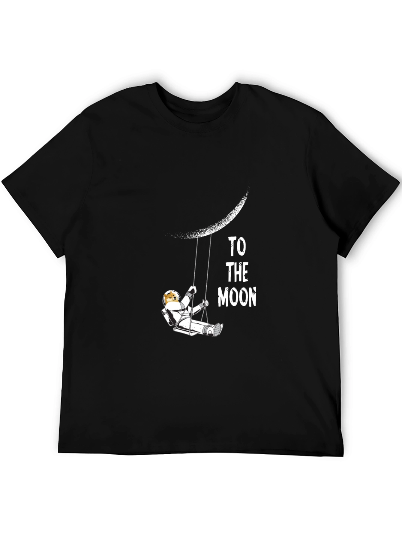 To The Moon Graphic Tee - Black Cotton T-Shirt