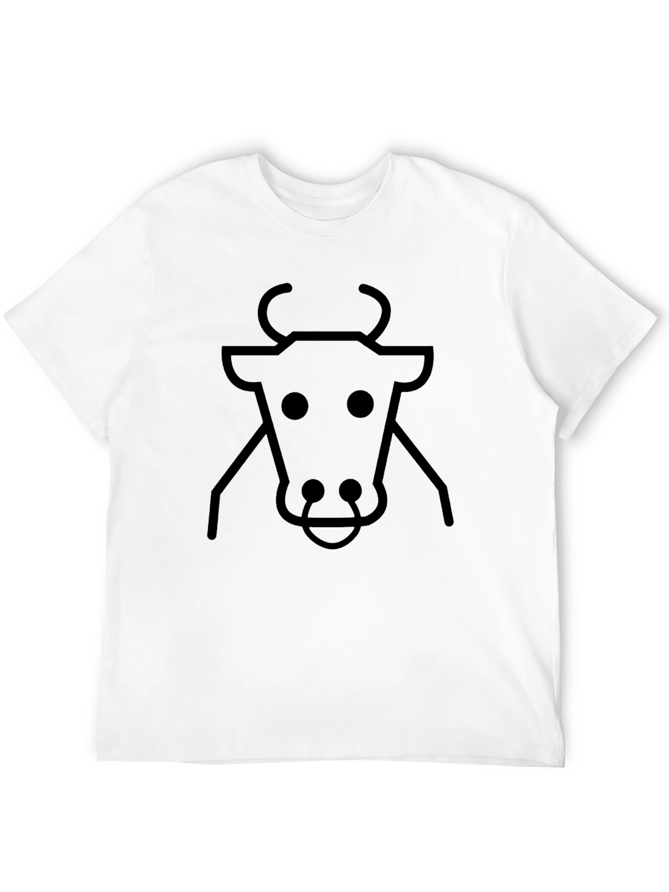 Minimalist Bull Graphic Black T-Shirt