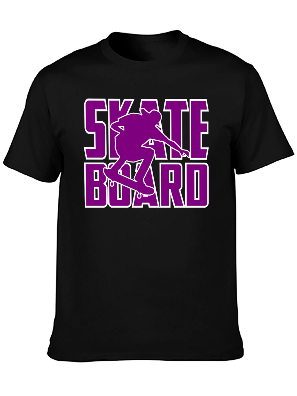 Skateboarding T-Shirt - Purple Skateboard Design