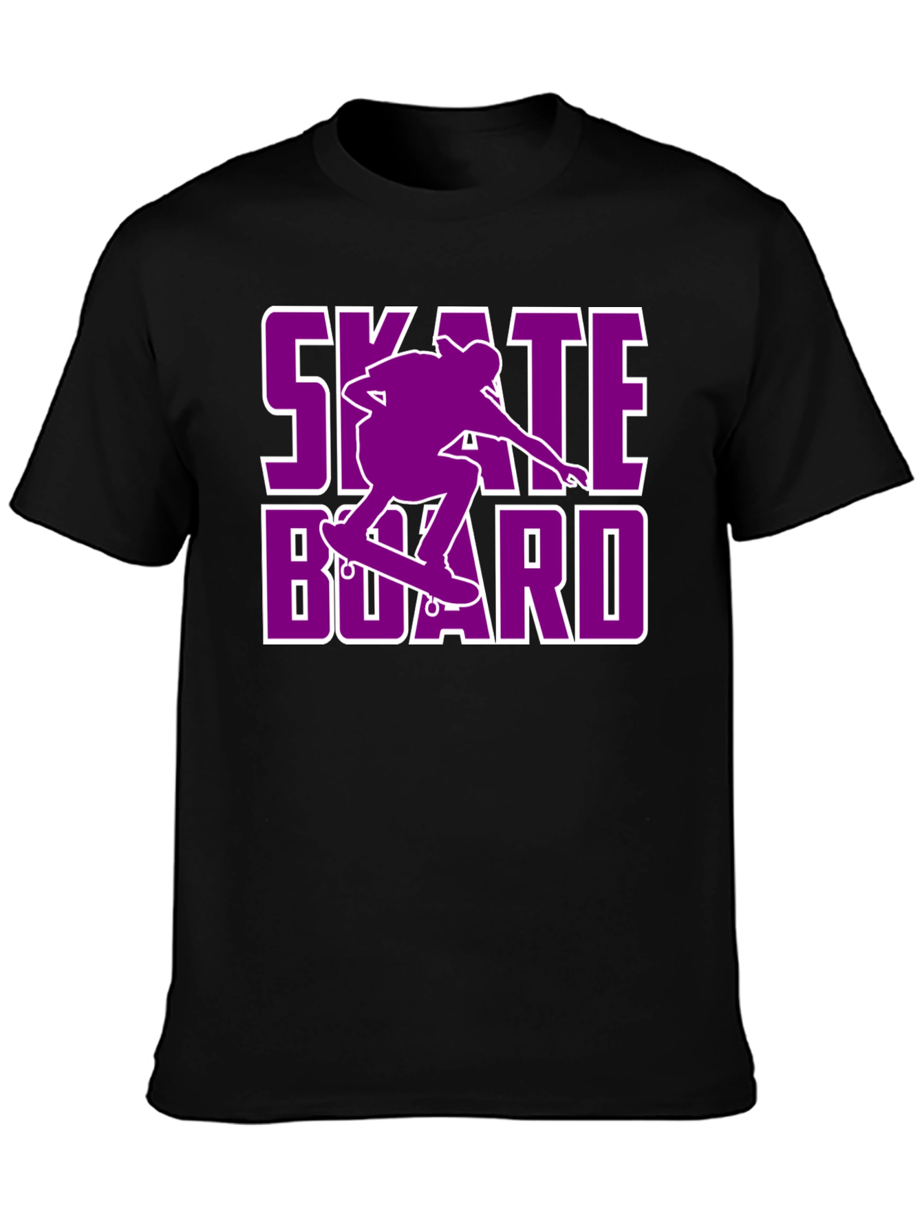 Skateboarding T-Shirt - Purple Skateboard Design