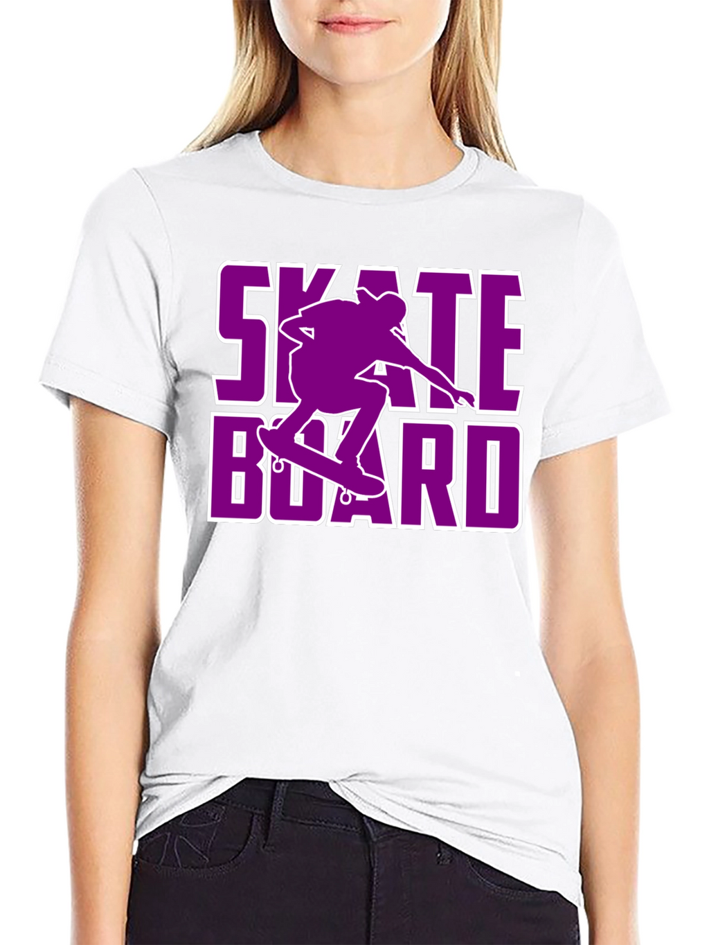 Skateboarding T-Shirt - Purple Skateboard Design