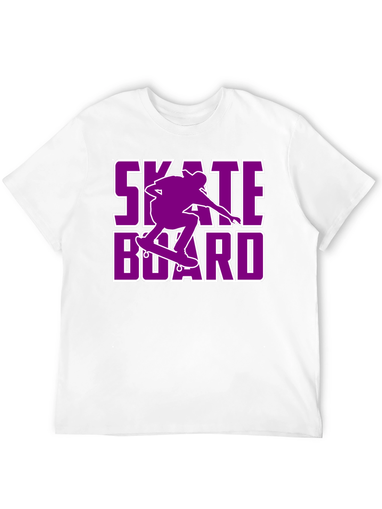 Skateboarding T-Shirt - Purple Skateboard Design