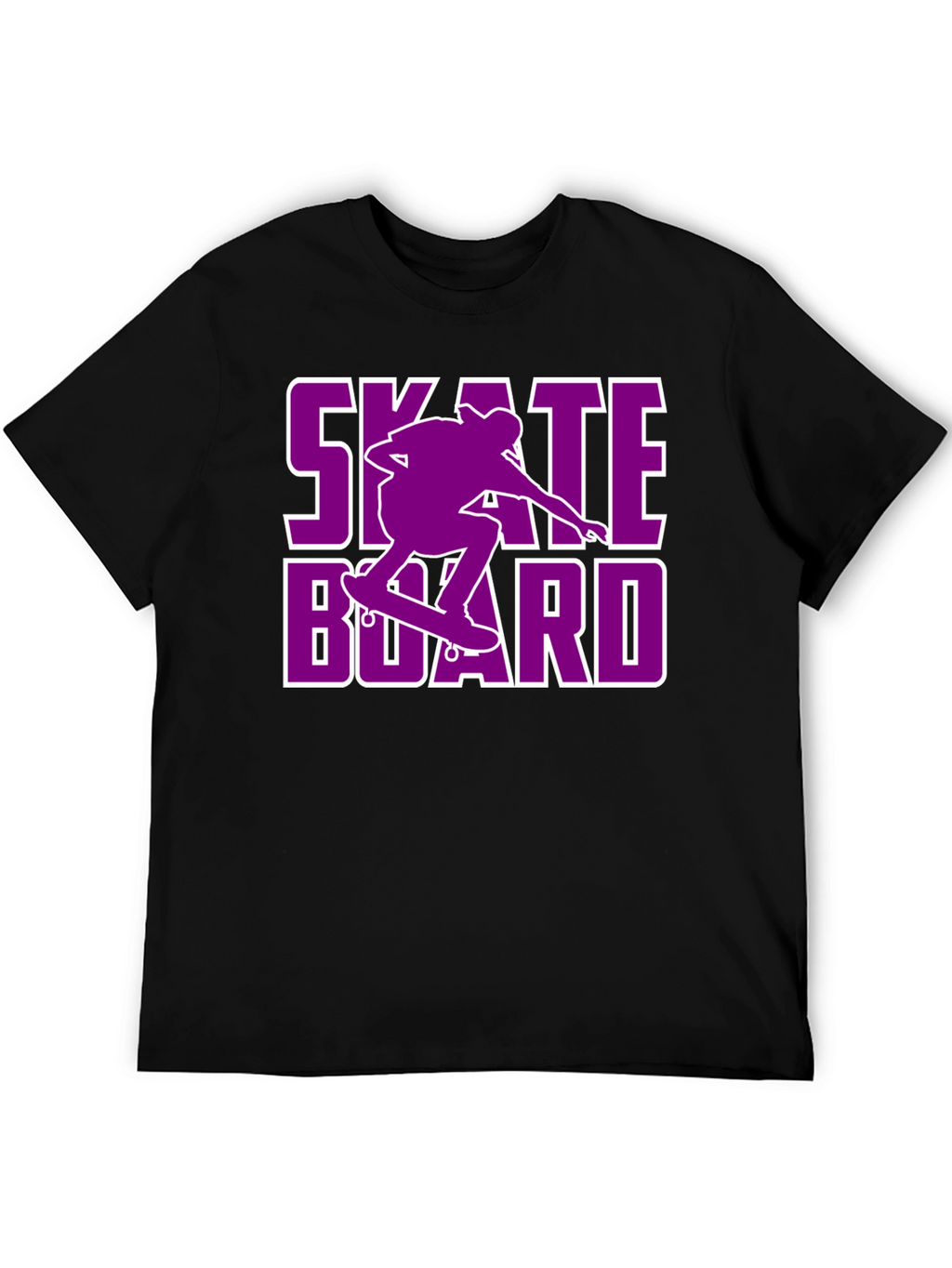 Skateboarding T-Shirt - Purple Skateboard Design