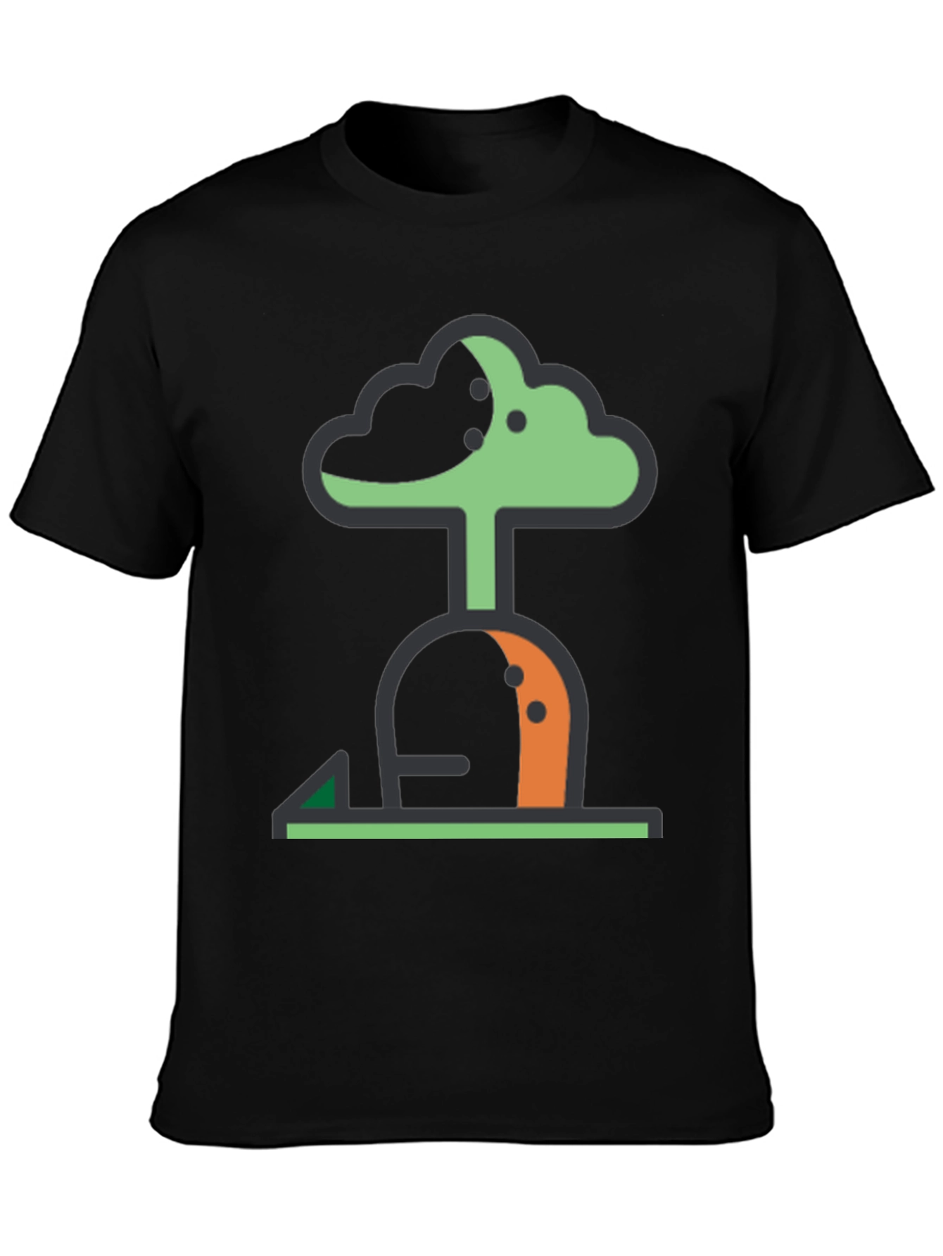 Abstract Tree Graphic Tee - Modern Black T-Shirt