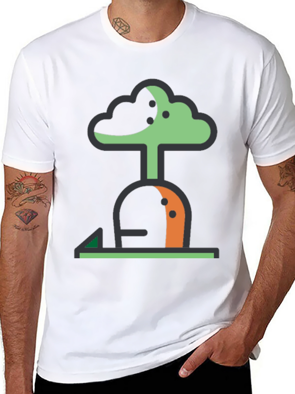Abstract Tree Graphic Tee - Modern Black T-Shirt