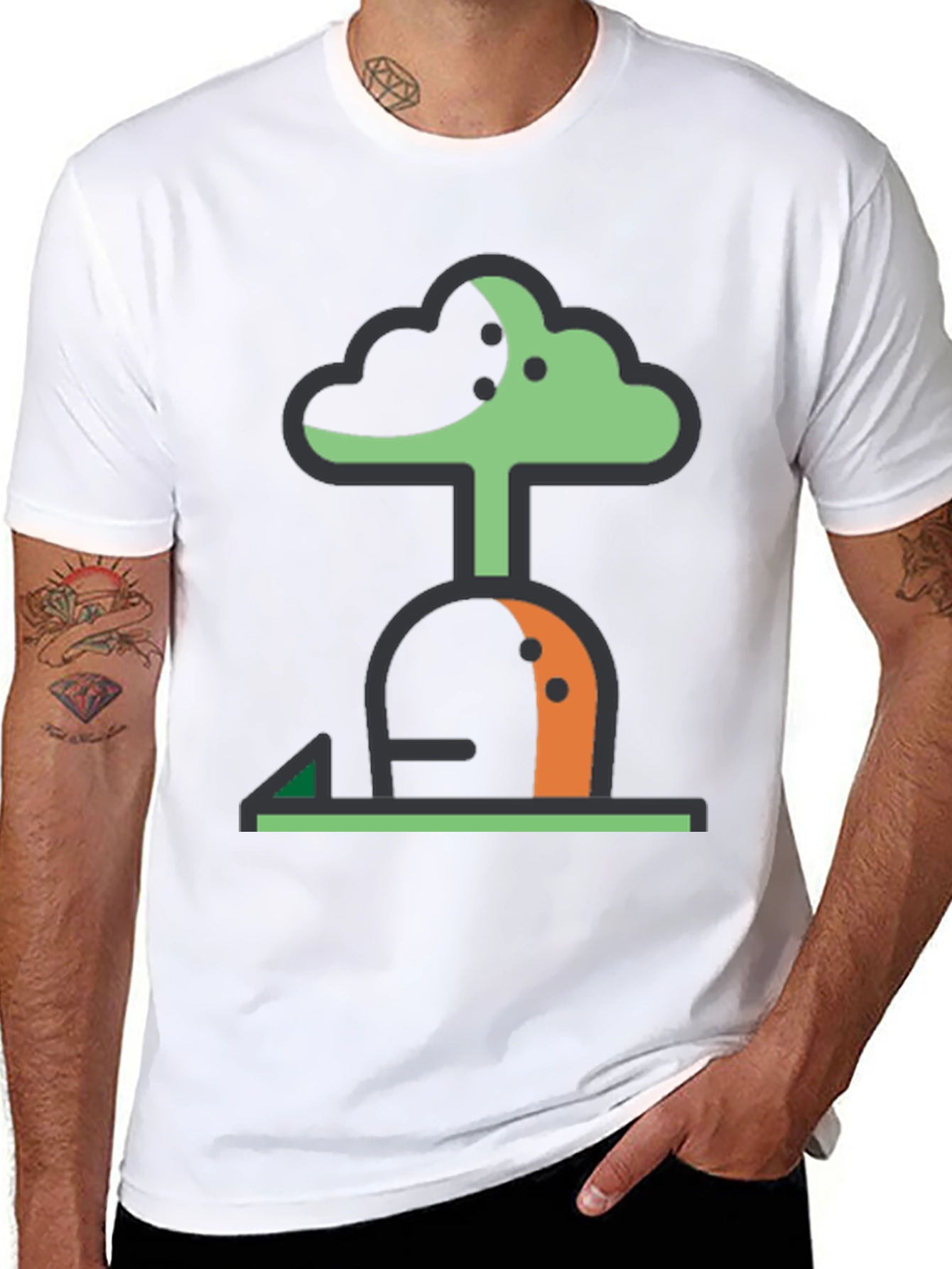 Abstract Tree Graphic Tee - Modern Black T-Shirt